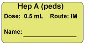 Hep A (peds) Dose: 0.5 mL/Route: IM  Immunization Label