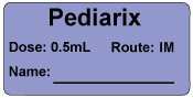 Pediarix Dose: 0.5mL Route: IM  Immunization Label