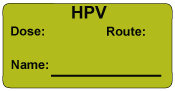 HPV  Immunization Label