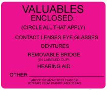 Valuables Enclosed Label
