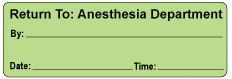 Return To: Anesthesia Department Label (Green)