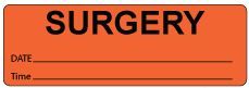 Surgery Label (Fl. Red, Lined)