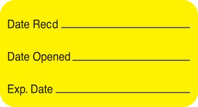 DATE RECEIVED/OPENED/EXP DATE Labels