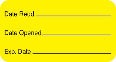 DATE RECEIVED/OPENED/EXP DATE Labels