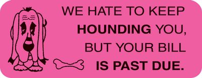 WE HATE TO KEEP HOUNDING YOU...PAST DUE Labels WE HATE TO KEEP HOUNDING YOU...PAST DUE Labels