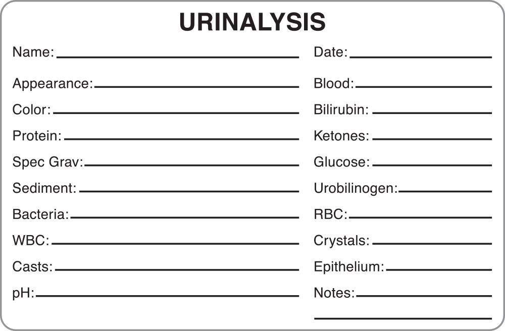 Urinalysis Labels