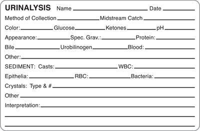 Urinalysis Labels