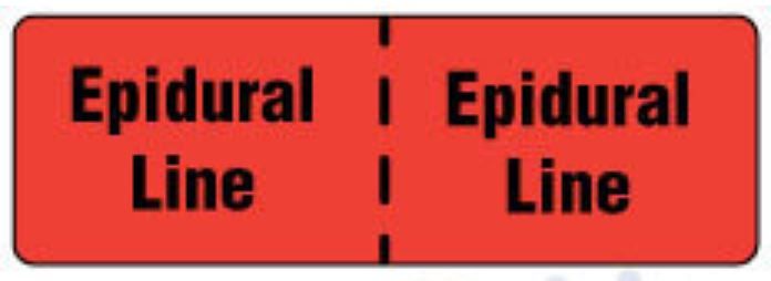 Epidural Line Label Epidural Line Label