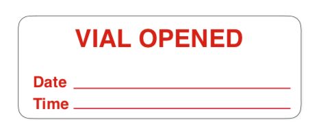 Vial Opened/Date ___/Time ___ Label