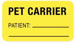 Pet Carrier, Patient: ___ Label Pet Carrier, Patient: ___ Label