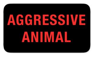 Aggressive Animal Label Aggressive Animal Label
