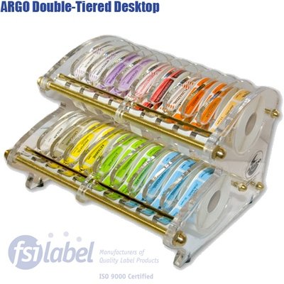 ARGO™ Double-Tier Desktop Anesthesia Label Dispenser (Holds 20 - 1/2