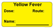 Yellow Fever  Immunization Label