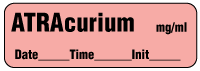 ATRAcurium mg/ml  - Date, Time, Init. Anesthesia Label