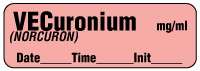 VECuronium (NORCURON) mg/ml - Date, Time, Init. Anesthesia Label