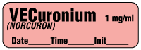 VECuronium (NORCURON) 1mg/ml - Date, Time, Init. Anesthesia Label