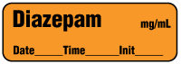 Diazepam mg/mL -  Date, Time, Init. Anesthesia Label