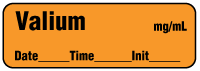 Valium mg/mL - Date, Time, Init.