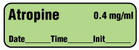 Atropine 0.4 mg/ml - Date, Time, Init. Anesthesia Label
