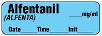 Alfentanil (ALFENTA) mg/ml - Date, Time, Init. Anesthesia Label