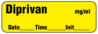 Diprivan mg/ml - Date, Time, Init. Anesthesia Label