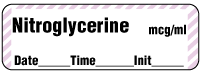 Nitroglycerine mcg/ml - Date, Time, Init.