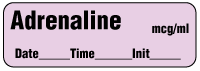 Adrenaline mcg/ml - Date, Time, Initial Anesthesia Label