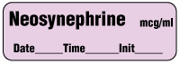 Neosynephrine mcg/ml - Date, Time, Init.