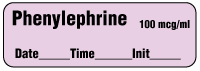 Phenylephrine 100 mcg/ml - Date, Time, Init.