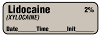 Lidocaine (Xylocaine) 2% - Date, Time, Init. Anesthesia Label