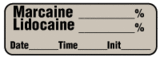 Marcaine %, Lidocaine % - Date, Time, Init. Anesthesia Label