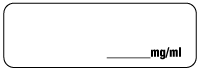 Blank (White) mg/ml Anesthesia Label