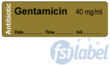 Gentamicin 40 mg/ml - Date, Time, Init. Antibiotic Syringe Label