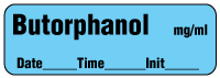 Butorphanol mg/ml - Date, Time, Init. Anesthesia Label