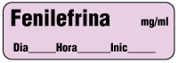 Fenilefrina mg/ml - Date, Time, Init.