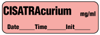 CISATRAcurium mg/ml - Date, Time, Init. Anesthesia Label