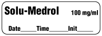 Solu-Medrol 100 mg/ml - Date, Time, Init. Anesthesia Label