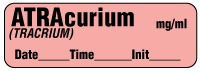 ATRAcurium (TRACRIUM) mg/ml - Date, Time, Init. Anesthesia Label