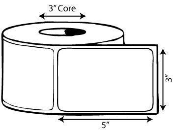 3" x 5" Thermal Transfer Label, Non Perforated