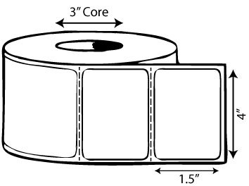 4" x 1.5" Thermal Transfer Label, Perforated