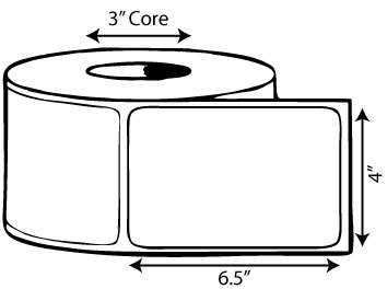 4" x 6.5" Thermal Transfer Label, Non Perforated