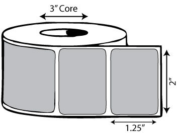 2" x 1.25" Thermal Transfer Label (Dark Gray)