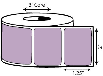 2" x 1.25" Thermal Transfer Label (Purple)