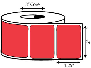 2" x 1.25" Thermal Transfer Label (Red)