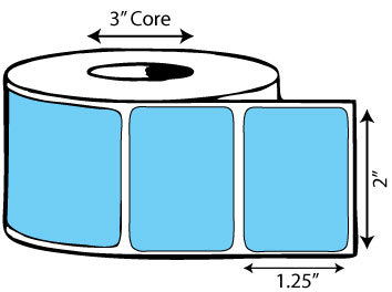 2" x 1.25" Thermal Transfer Label (Blue)