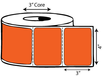 4" x 3" Thermal Transfer Label (Fluorescent Orange)