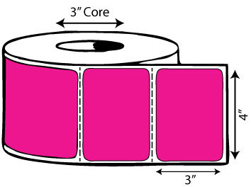 4" x 3" Thermal Transfer Label (Fluorescent Pink)