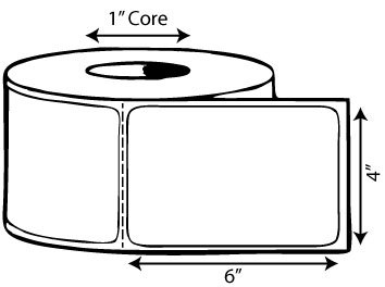 4" x 6" Mobile Media Label - 1" Core, 5" OD