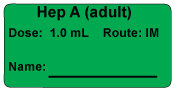 Hep A (adult) Dose: 1.0 mL/Route: IM  Immunization Label
