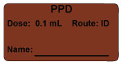 PPD Dose: 0.1 mL/Route: ID Vaccine Label